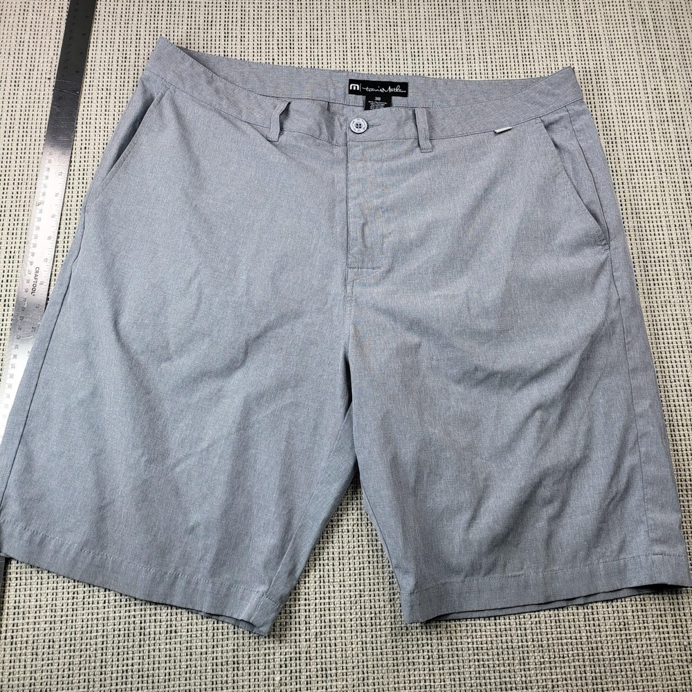 Travis Mathew Shorts Mens 38 Gray Chino Golf Performance 10 Inseam Casual Summer